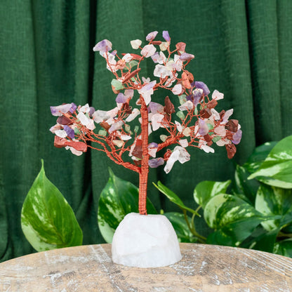 Mixed Gemstone Tree with Crystal Base