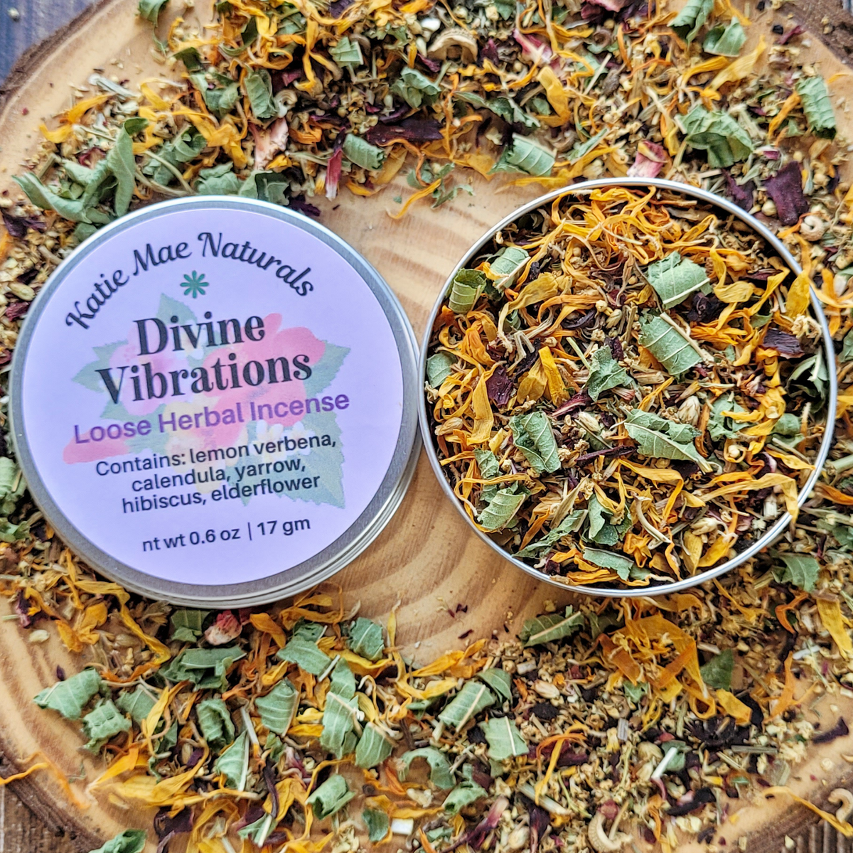 Divine Vibrations Herbal Incense – Floral Herbal Blend for Peace, Harmony & Spiritual Connection