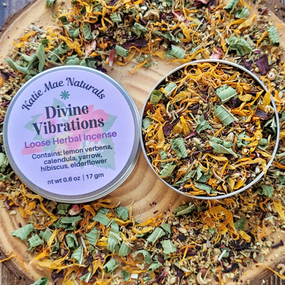 Divine Vibrations Herbal Incense – Floral Herbal Blend for Peace, Harmony & Spiritual Connection